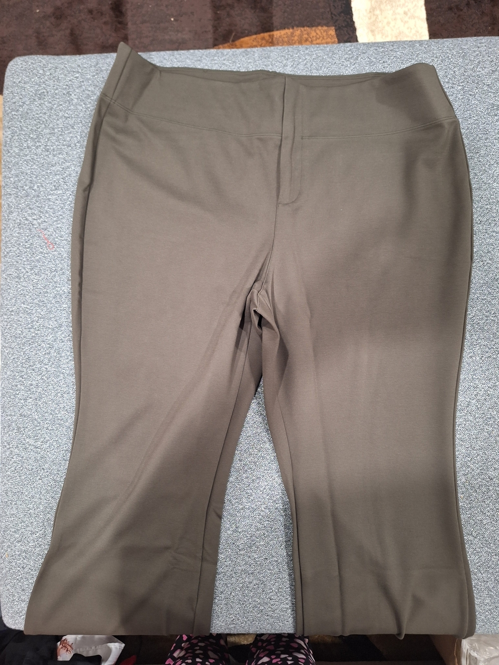 Olive Green Halara Pull-On Dress Pants with Flare